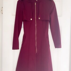 Elegant Burgundy Women's Dress coat